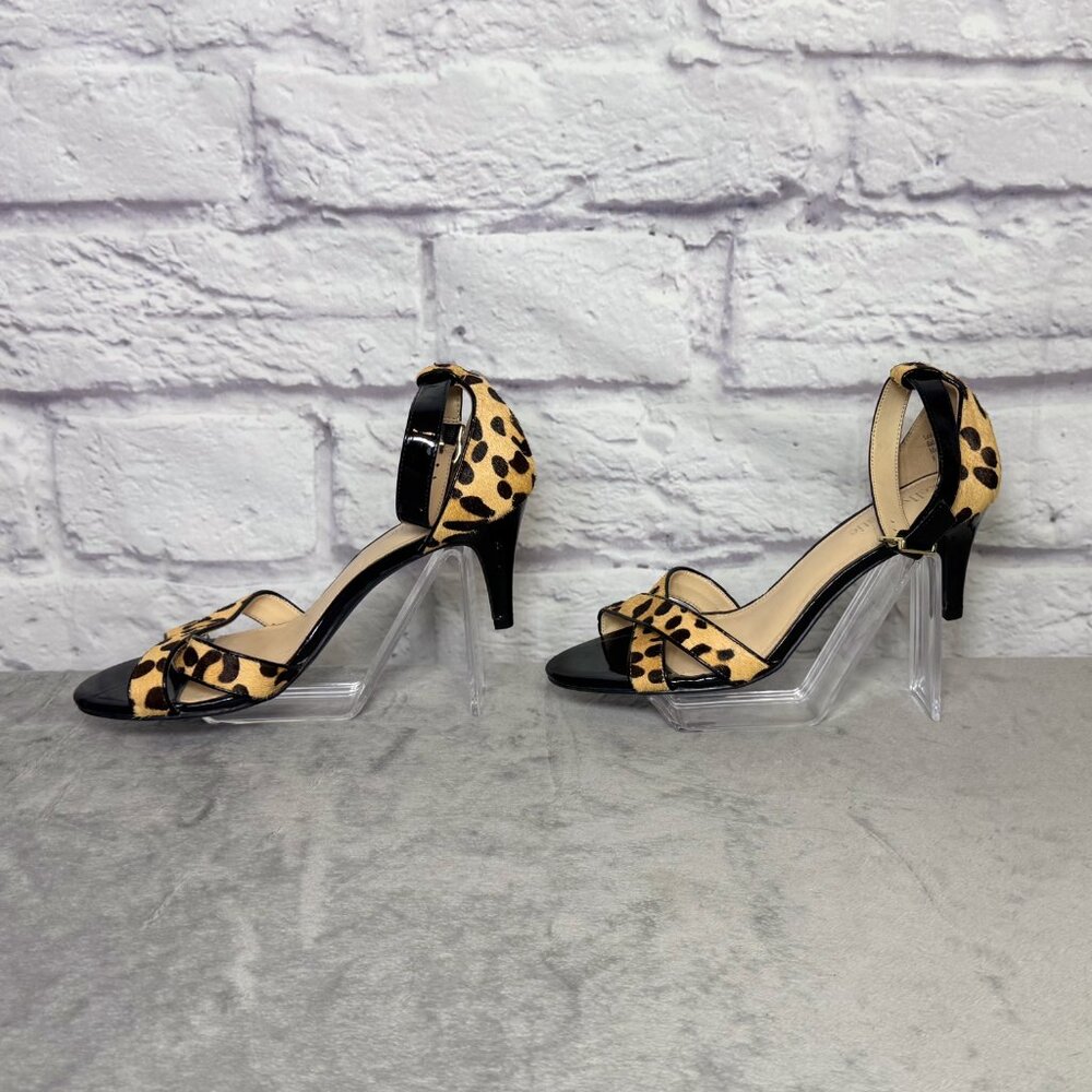 Kelly & Katie Faux Cheetah Fur Ankle Strap Sandals - Picture 2 of 6
